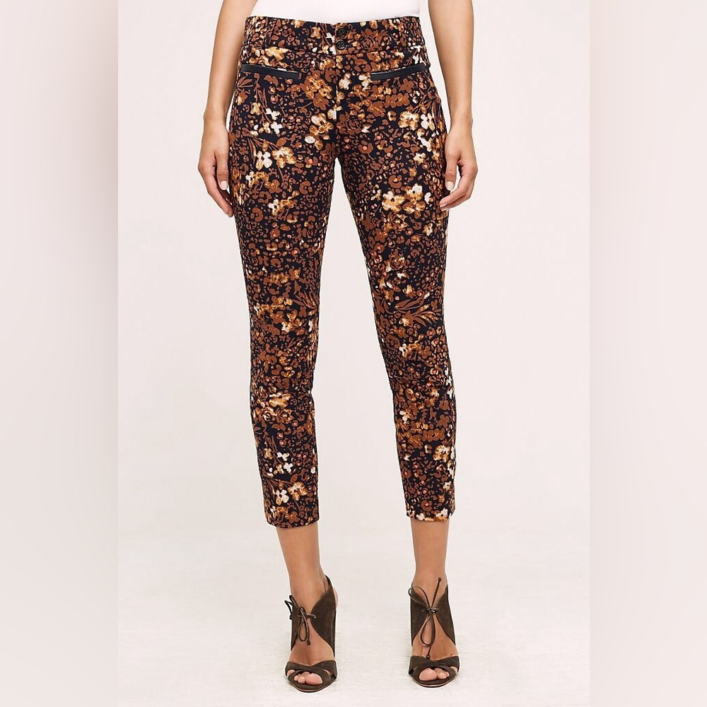 Anthropologie The Essential Slim Floral Trousers - US 2
